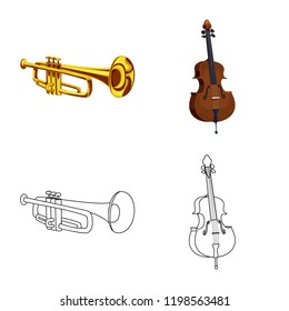 Vector illustration of music and tune sign. Collection of music and tool stock symbol for web.