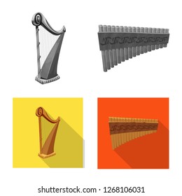 Vector illustration of music and tune sign. Set of music and tool vector icon for stock.