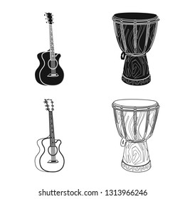 Vector illustration of music and tune sign. Collection of music and tool vector icon for stock.