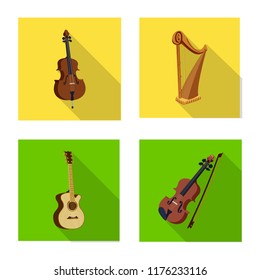 Vector illustration of music and tune symbol. Set of music and tool stock symbol for web.