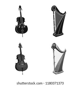 Vector illustration of music and tune symbol. Collection of music and tool stock vector illustration.