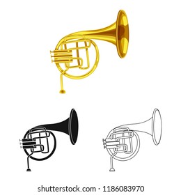 Vector illustration of music and tune symbol. Set of music and tool stock symbol for web.