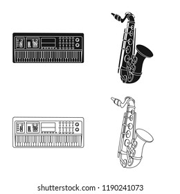 Vector illustration of music and tune symbol. Collection of music and tool stock symbol for web.
