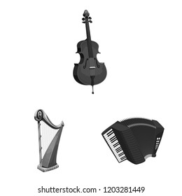 Vector illustration of music and tune symbol. Collection of music and tool stock symbol for web.