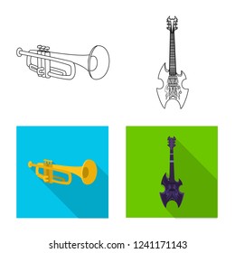 Vector illustration of music and tune symbol. Collection of music and tool stock symbol for web.