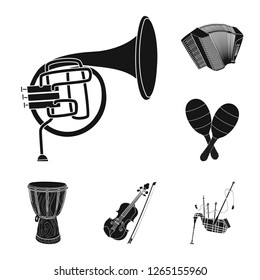 Vector illustration of music and tune symbol. Collection of music and tool vector icon for stock.