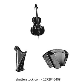 Vector illustration of music and tune symbol. Collection of music and tool stock vector illustration.