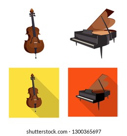 Vector illustration of music and tune symbol. Set of music and tool vector icon for stock.