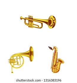 Vector illustration of music and tune symbol. Collection of music and tool vector icon for stock.