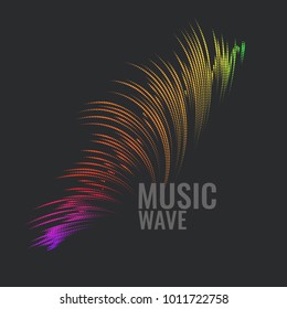 Vector illustration of music wave in the form of the equalizer on black background