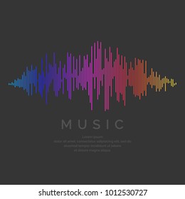 Vector illustration of music wave in the form of the equalizer on black background