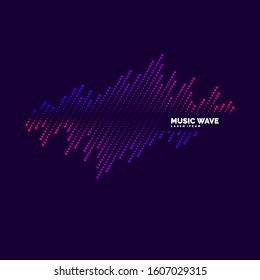 Vector illustration of music wave in the form of the equalizer on dark background