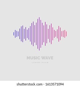 Vector illustration of music wave in the form of the equalizer on dark background