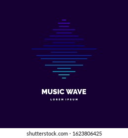 Vector illustration of music wave in the form of the equalizer on dark background