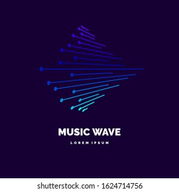 Vector illustration of music wave in the form of the equalizer on dark background