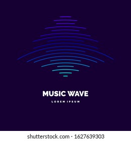Vector illustration of music wave in the form of the equalizer on dark background