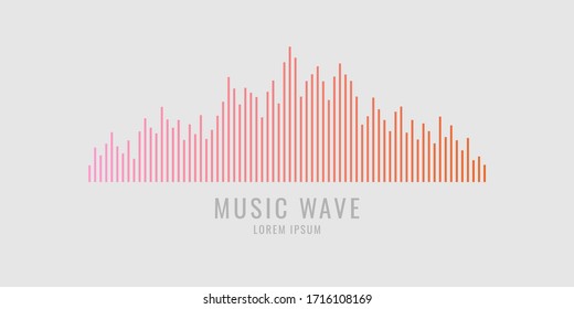 Ilustración vectorial de la onda musical en forma de ecualizador