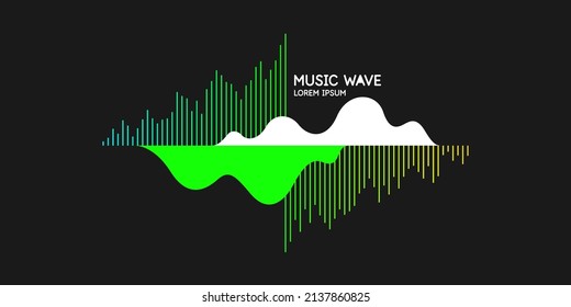 Ilustración vectorial de la onda musical en forma de ecualizador