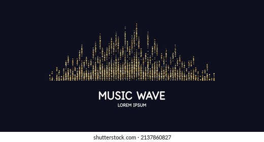 Ilustración vectorial de la onda musical en forma de ecualizador