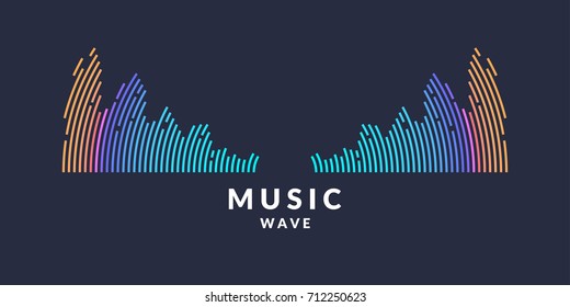 Vector illustration of music wave in the form of the equalizer on dark background