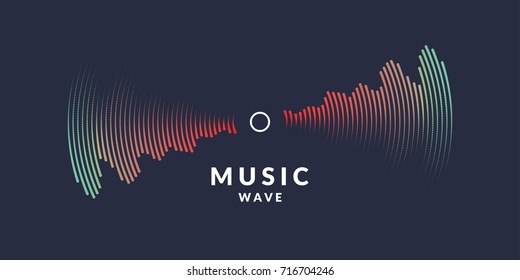 Vector illustration of music wave in the form of the equalizer on dark background