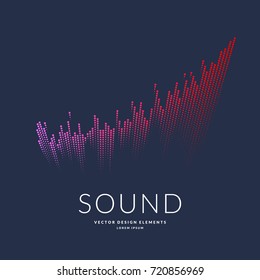 Vector illustration of music wave in the form of the equalizer on dark background