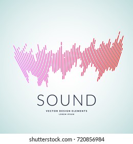 Vector illustration of music wave in the form of the equalizer on white background