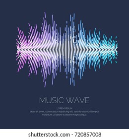 Vector illustration of music wave in the form of the equalizer on dark background