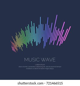 Vector illustration of music wave in the form of the equalizer on dark background