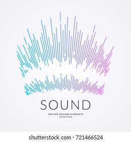 Vector illustration of music wave in the form of the equalizer on white background