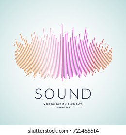 Vector illustration of music wave in the form of the equalizer on white background