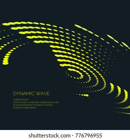 Vector illustration of music wave in the form of the equalizer on black background