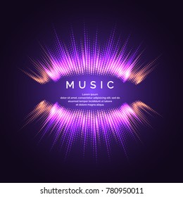 Vector illustration of music wave in the form of the equalizer on black background