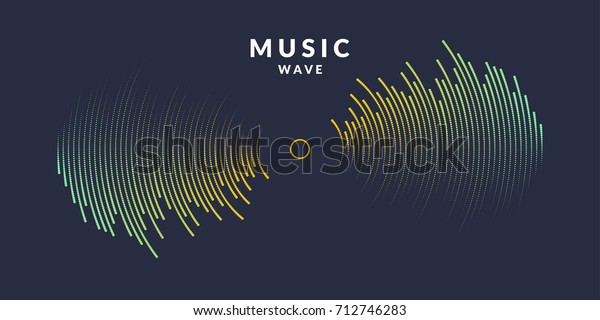Vector illustration of music wave in the form\
of the equalizer on dark\
background