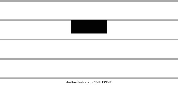 vector illustration of Music Whole note rest on ledger lines