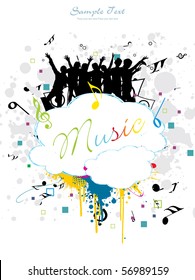 vector illustration of musical background