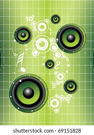 vector illustration of musical background with musical instrument