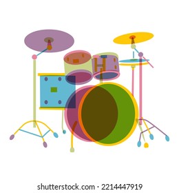 vector illustration of musical drum