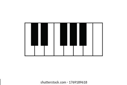 Vector illustration. Musical flat background. Piano key, keyboard. Melody. Instrument. Music symbol.