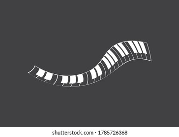 Vector illustration. Musical flat background. Piano key, keyboard. Melody. Instrument.