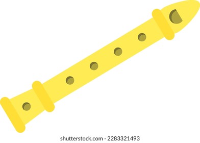 Vector illustration of a musical flute. Air flute, musical instrument. Wind instruments.