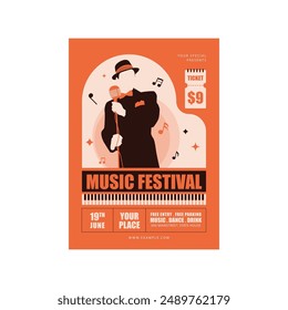 Vector Illustration of Musical Flyer Poster