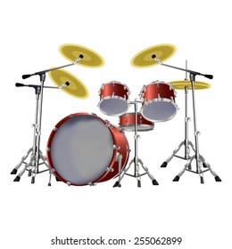 vector illustration of a musical instrument drum set