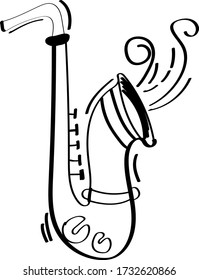 Vector Illustration eines Musikinstruments in einfachem Schwarz-Weiß-Stil.