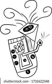 Vector illustration of a musical instrument in simple black and white style.