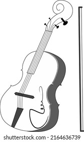 Vector illustration of a musical instrument. Sketch of musical instrument violin, cello