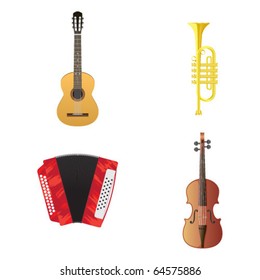 Vector illustration of musical instruments
