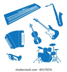 Vector illustration of Musical Instruments