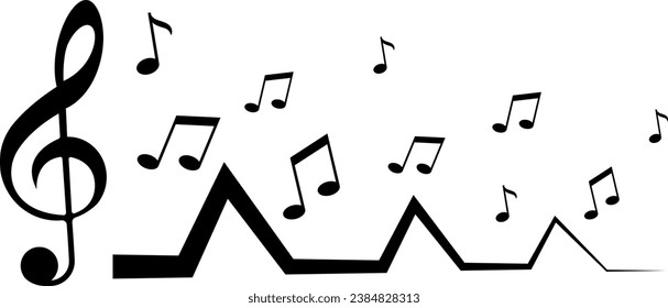 vector illustration of a musical note on a transparent background