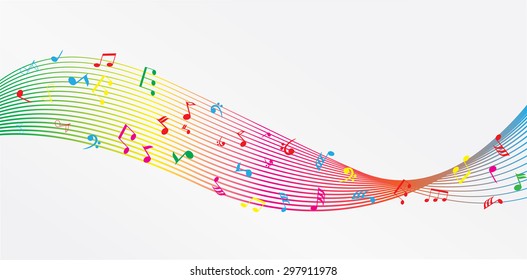 vector illustration of musical notes background